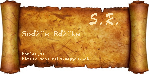 Soós Réka névjegykártya